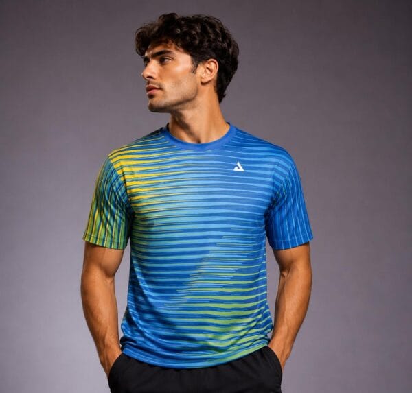 JF green model JOOLA Flection Tshirt for Men Blue