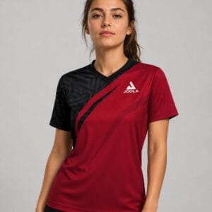 Joola Synergy Sportswear Tshirt for Women Red V neck