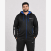 Plus Size trainng Jacket Black and blue hooded Tibhar training jacket in plus size