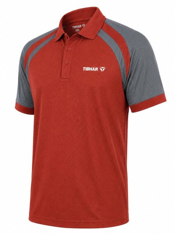 Tibhar Polo Shirt For Men-Dry Fit Sportswear-Rust and Grey