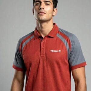WhatsApp Image 2026-07-15 at 11.56.00 AM Tibhar Polo Shirt For Men-Dry Fit Sportswear-Rust and Grey