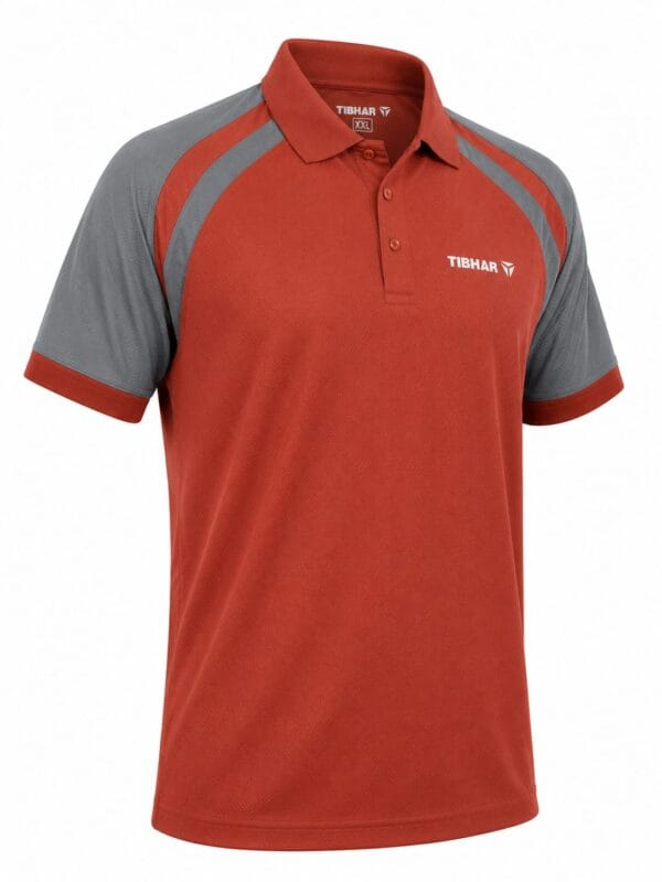 Tibhar Polo Shirt For Men-Dry Fit Sportswear-Rust and Grey