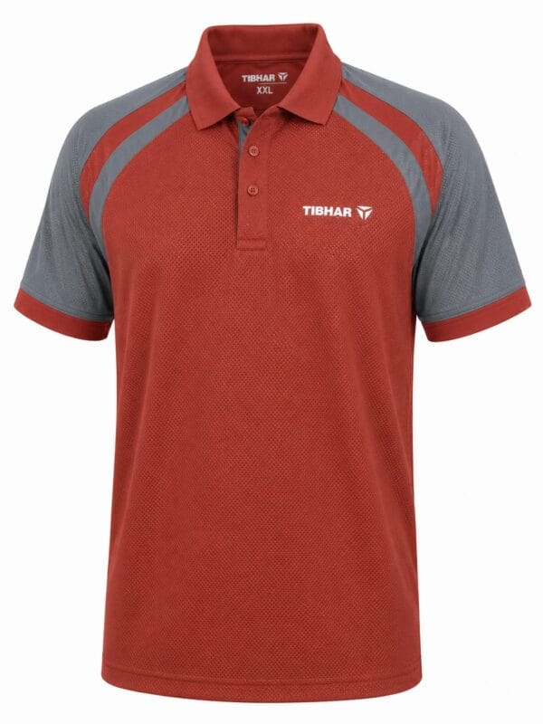 Tibhar Polo Shirt For Men-Dry Fit Sportswear-Rust and Grey