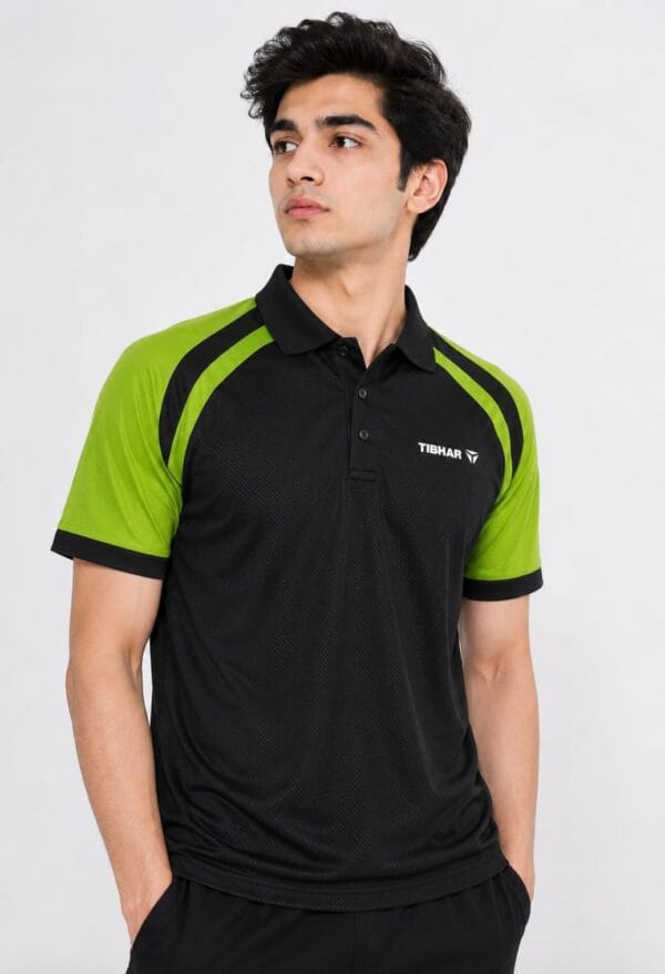 WhatsApp Image 2026-07-15 at 2.19.01 AM Tibhar Polo Shirt For Men- Dry Fit Sportswear-Black & Green