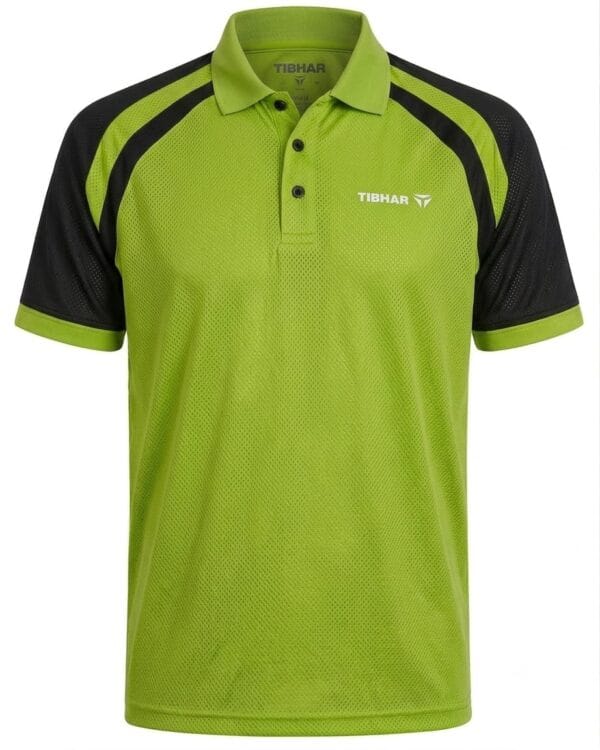 Tibhar Polo Shirt for Men — Dry Fit Sports — Green and Black