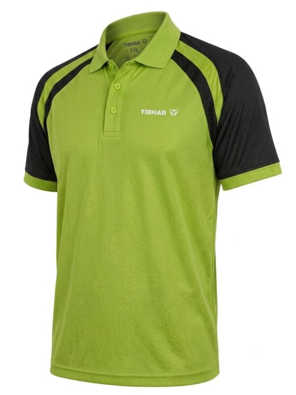 Tibhar Polo Shirt for Men — Dry Fit Sports — Green and Black
