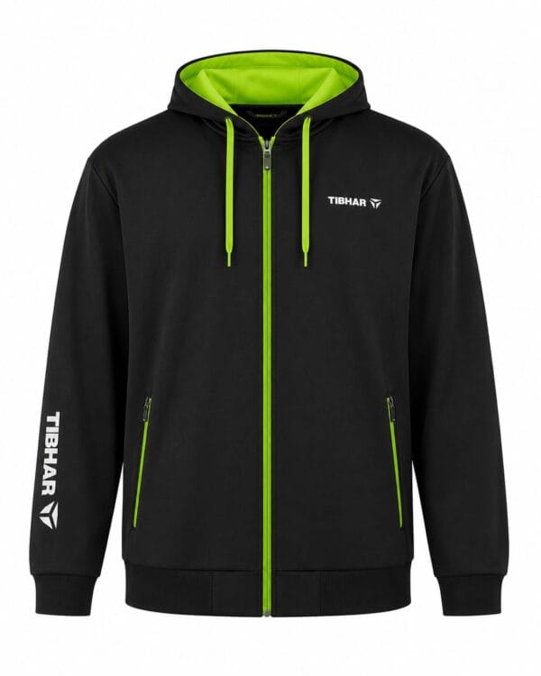 Tibhar Training Jacket Pakistan – Black & Green Hood | Export Surplus