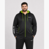Plus Size Hooded Training Jacket for Men, Black and Green