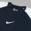 Full seeve dry fit shirt close up Dry fit full sleeve shirt Pakistan navy with pale lime raglan sleeves neck details