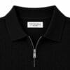 Half zip black polo collar Close up of the black polo collar, half zip and Cotton Eagle neck label