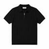 Halp zip Black polo shirt Men's Half Zip Polo Shirt in Black Textured Knit
