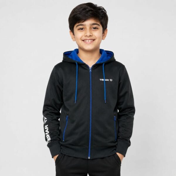 Kids hooded jacket Black and Blue