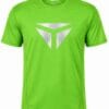 Green Tibhar table tennis t-shirt with silver chest print, front view