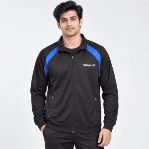Black and Blue Training Jacket Plus size training jacket in navy with red raglan shoulder panel, full zip front