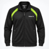 Black and Green Jacket Plus Size Training Jacket for Men, Full Zip Raglan, 3XL and 4XL