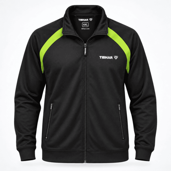 Black and Green Jacket Plus Size Training Jacket for Men, Full Zip Raglan, 3XL and 4XL