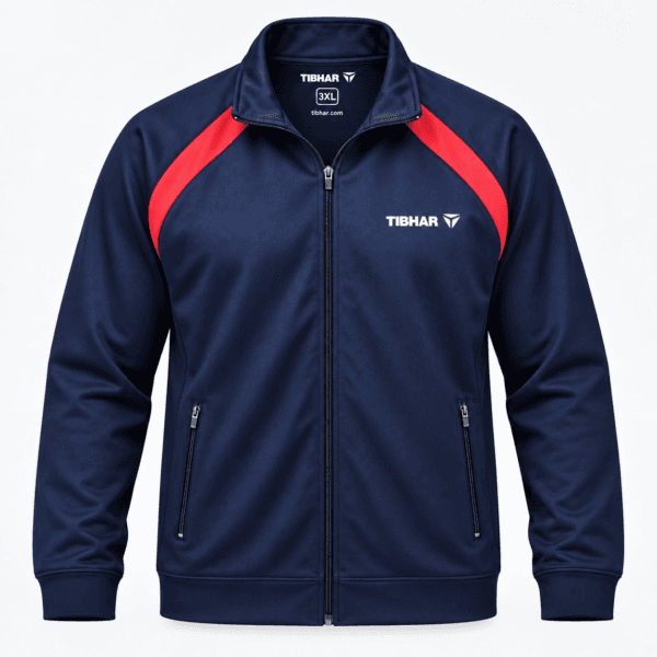Navy and Red Jacket Plus Size Training Jacket for Men, Full Zip Raglan, 3XL and 4XL