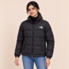 Black Puffer Jacket for Men and Women, Stand Collar