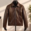 Brown faux leather jacket