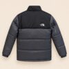 Gray Puffer Jacket for Men and Women, Black Yoke