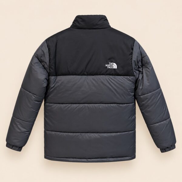 Gray Puffer Jacket for Men and Women, Black Yoke