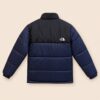 Navy Puffer Jacket for Men and Women, Black Yoke