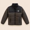 Olive Puffer Jacket for Men and Women, Black Yoke