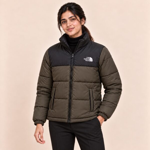 Olive Puffer Jacket Women
