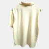 Sportlux Plus beige quarter zip polo photographed on a hanger, back view showing the real fabric, ribbed sleeve bands and side vents