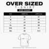 Sportlux Plus oversized full sleeve t-shirt size chart, chest and length in inches for sizes S to 3XL