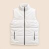 white sleeveless puffer jacket